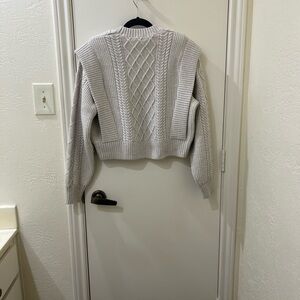 Aritzia Gray Cable Knit Sweater